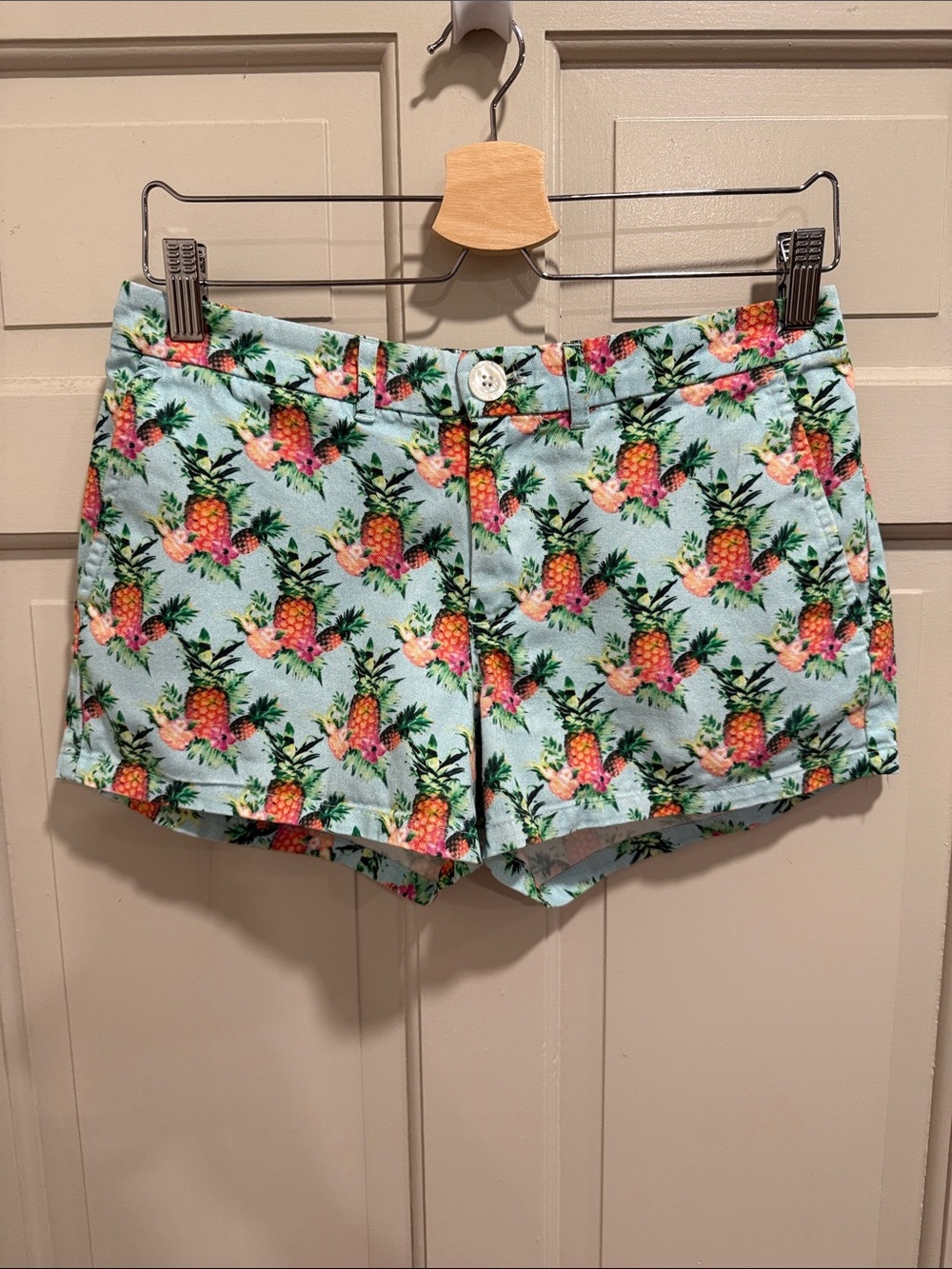 Chubbies Women's Pineapple Print Cotton-Blend Shorts - Light Blue Size Small